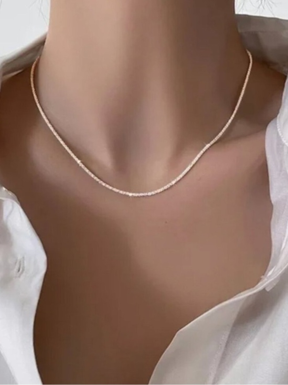 New Silver Clavicle Chain Choker Necklace